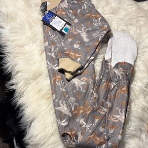 Kids Pajama Set with Animal Print in Gray and Tan